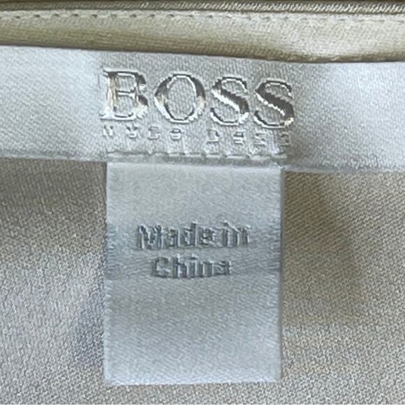 BOSS by Hugo Boss cream blouse sleeve ties detail office professional size 14 - Picture 4 of 5